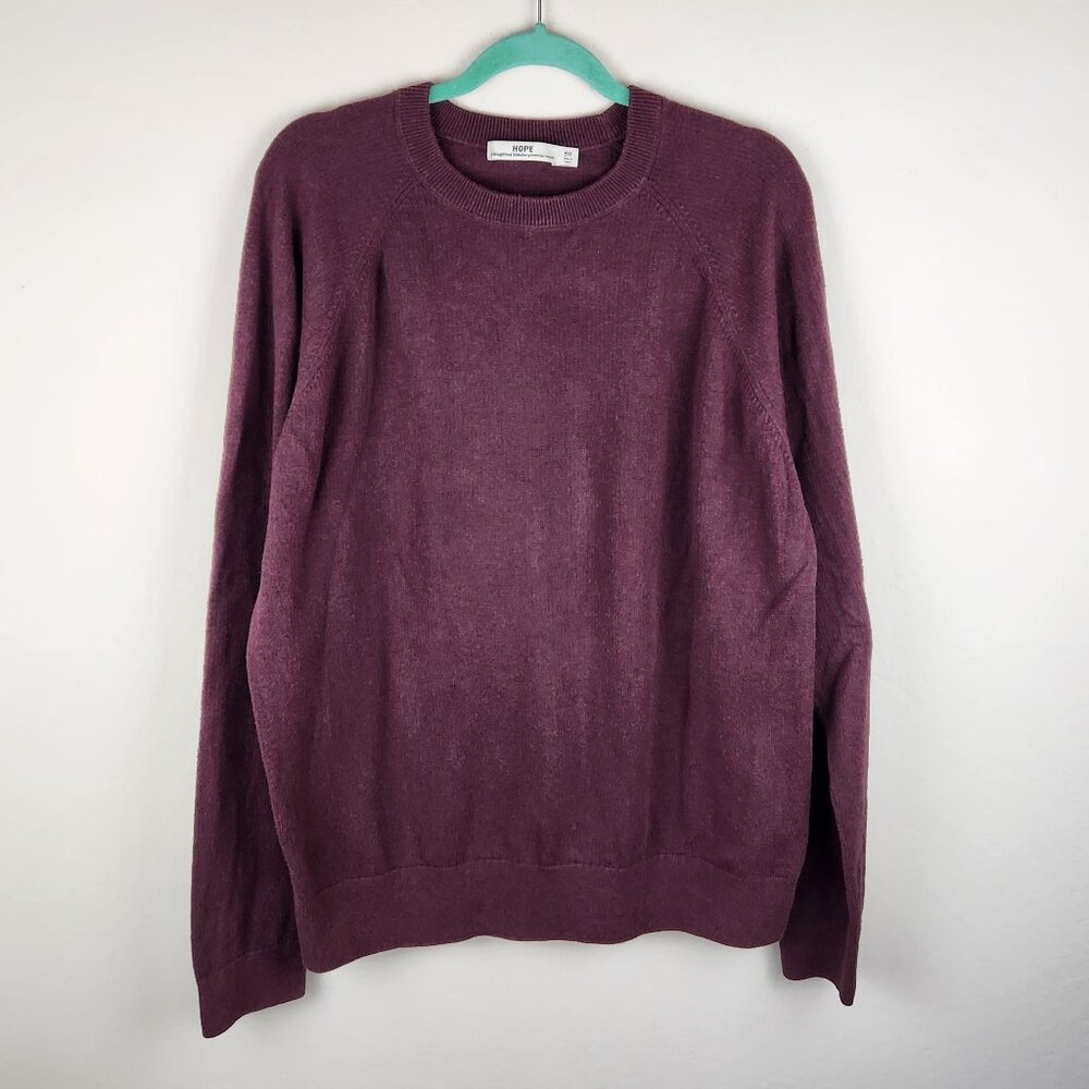 HOPE Stockholm Unisex Knit Crewneck Rule Sweater Burgundy sz 50 (US L)